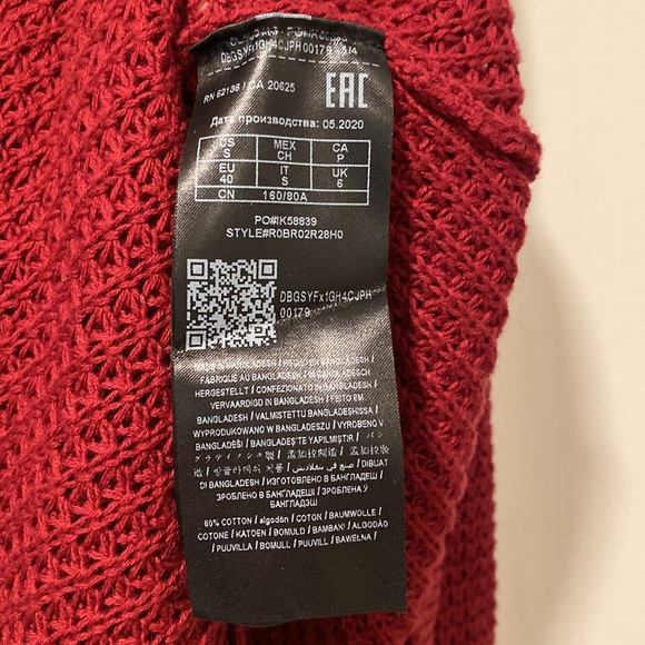 NWOT G By Guess S Maroon Cold Shoulder Sweater - Picture 8 of 9